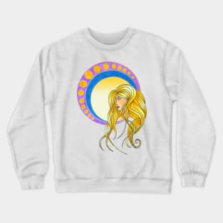 Art nouveau golden girl Crewneck Sweatshirt